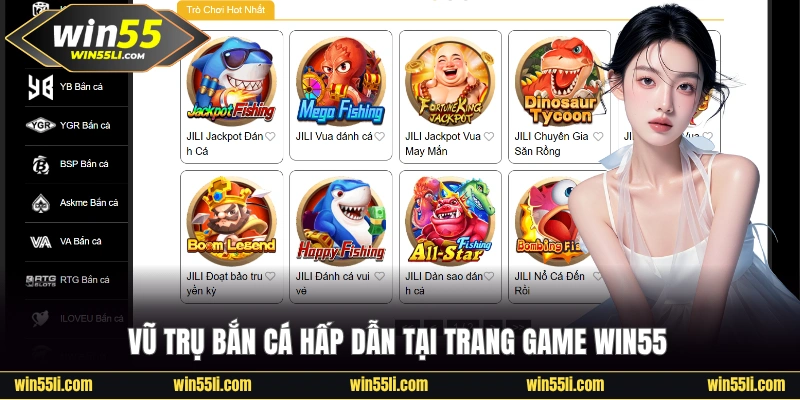 Vũ trụ bắn cá hấp dẫn tại trang game Win55